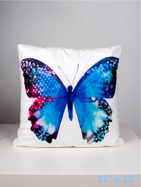 Butterfly Print Cushion with Filler